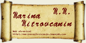Marina Mitrovčanin vizit kartica
